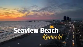 4K Cinematic Karachi | Beautiful Sunset Over  Sea View Clifton Beach Skylines