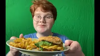 Homemade Buffalo chicken sandwich [mukbang] {Brents ASMR}