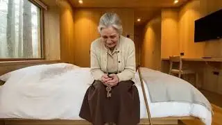Old women create Building making house is trees #camping #traveling #building #trees 