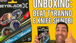 Unboxing de Beyblade X: Tyranno Beat 4-70Q e Knife Shinobi 4-80HN #beybladex #beyblade