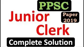 PPSC Junior Clerk Paper 2019 || Complete Solution
