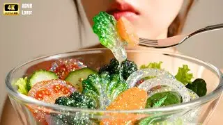 Making a Crisp Glass Garden Salad 🥒(ASMRLover)
