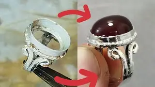 Making a silver ring with agate stone! How to make an agate ring! Handmade jewelry