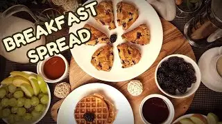 Once upon a weekend: A breakfast spread saga #waffle #scones #almondmilk #coffee #spread #breakfast