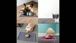 custom Grip Waterproof Slip Resistant Silicone Pet Feeding Mat, Keep Dog Bowls in Place, Raised Edge