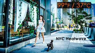 NYC HEAT WAVE - Walking in 99°F | 37°C Temps - 14th Street, The High Line, & USS INTREPID | Pier 84