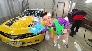 Racer Mr. Joe on Chevrolet Camaro Arrived in Mud at Car Wash VS Repair 13+