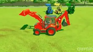 LOADER OF COLORS ! TRANSPORTING & GRASS LOADING WTH CAT BACKHOE LODERS- FARMING SIMULATOR 22 |qwmin