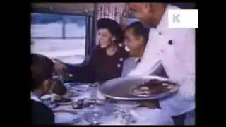1950s Train Dining Car, USA Color Archive Footage, Glamorous Travel