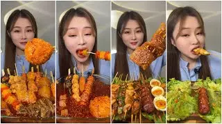 ASMR MUKBANG *Big Bites* 大咬 Various kinds of spicy satay || Eating Show