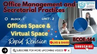 BCOE-144 Office Management and Secretarial Practices #bcomg #exam #ignou #recap #study #explain #yt