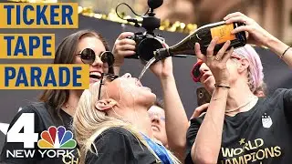 World Cup Parade 2019: Megan Rapinoe, Alex Morgan Sip Champagne, Lift Trophy in Canyon of Heroes