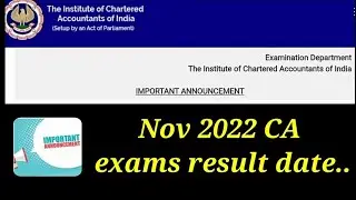 CA Exams Result Date Out|Nov 2022|CA Foundation,Inter And Final|👩&zwj;🏫👨&zwj;🏫