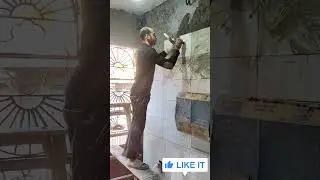 Wall tile installation tutorial #tilework #tiles #tile_installation