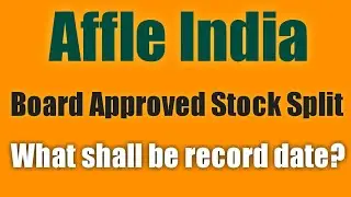 Stock Split - Affle India Limited!!