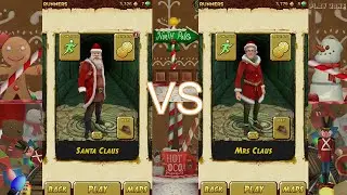 Temple Run 2 Christmas(Navidad) RACE SANTA CLAUS vs MRS. CLAUS - CARRERA PAPA NOEL vs MAMA NOEL