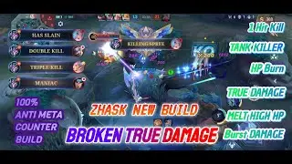 New Meta Zhask 100% Broken True Damage Build | top global zhask best build 2023 #mlbb #youtubevideo