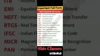 Bank related full forms / Important Banking & Finance form #bank #banking #shorts #viral #fullform