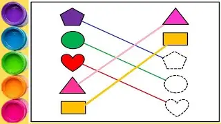 Shape Matching for Kids 🎨 | Learn Circle 🔵 Triangle 🔺 Heart 💖 | ABC123 Colorful Minds