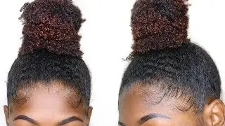 How to: Top Knot Bun on THICK, KINKY NATURAL HAIR | Short/ Medium Hair