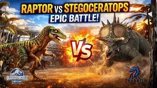 RAPTOR vs STEGOCERATOPS 🔥 Epic Dinosaur Battle | Jurassic World Fight