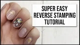 SUPER EASY Reverse Stamping Nail Art Tutorial | Gel Nails | xameliax