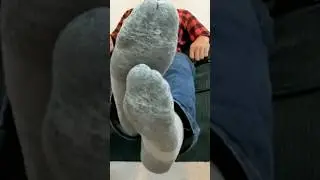 Large Grey Male Sock ASMR Soles Tease #soles #socksaddict #foot