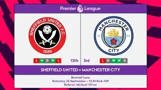 FIFA 21: Premier League Matchweek 7 - Sheffield United v Manchester City