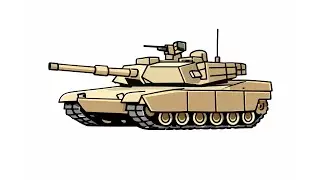 Easy Abrams Tank Drawing | Simple Step-by-Step Line Art for Beginners