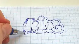 How To Draw GRAFFITI KING drawing coloring Graffiti Tutorial words , calligraphy
