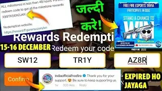 FREE FIRE TODAY REDEEM CODE l WINTER INVITATIONAL REDEEM CODE l REDEEM CODE FOR TODAY 15 DECEMBER