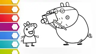 😍daddy🐖pig drawing l easy peppa pig🐷dad drawing for kids l easy drawing l drawing pig l kids drawing