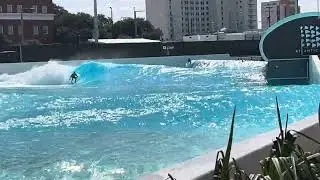 Practicing Rail Surfing at Atlantic Park Surf in Virginia Beach, VA. 