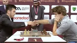 Nodirbek Abdusattorov vs.  Magnus Carlsen / Open FINALS Game 2 / FIDE World Blitz Championship 2025