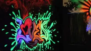 UV Graffiti Blacklight Mural Glowing