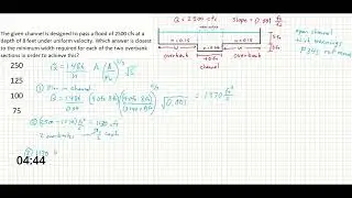 PE Exam Practice Problem #10: Water Resources | Mannings Equation - Open Channel Flow
