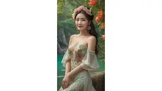 在神奇森林背景下的性感CGSociety式画作展示Enchanting Portrayal of a Model in Sensual Attire, Set in Magical Forestt