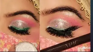 Soft glitter eye makeup|valima bridal makeup|makeup tutorial|cut crease eye makeup @sumairakanwal22