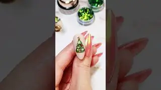 3D Christmas Tree Nail Art Tutorial #shorts #nailart #tutorial #nails #naildesign #christmas