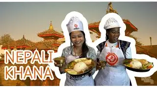 African lady learning  an Authentic Nepali Khana Recipe #nepalifood #nepalikhana