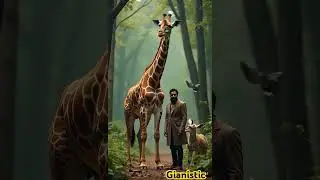 Giant giraffe with man #3d #viralvideo #shorts #shortvideo #youtube #trend #ai #giant #animals