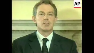 British PM Blair reax to US attcaks Afghanistan.