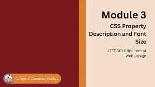 Module 3: CSS Property – Description and Font Size