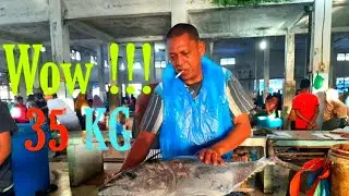 GREAT TUNA FISH CUTTING SKILLS || 35 KG $ 10 PIECES ~ Poenya Channel