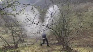 Fındık'ı ayazdan korumak için don ilacı uygulaması