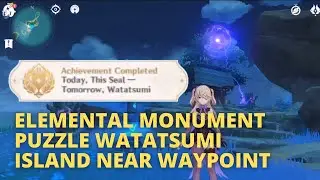 Elemental Monument Puzzle Watatsumi Island near waypoint Genshin Impact