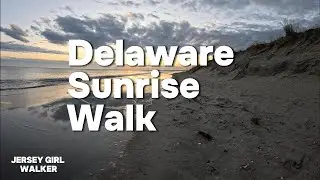 Peaceful Sunrise Beach Walk | Broadkill Beach DE | 4K | Virtual Walking Tour |   ASMR | Winter Vibes