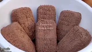 Dusty crunchy Brown grainy texture crumble dry and water 💦💦💦 paste play Asmr 
