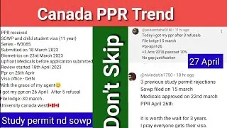 Canada ppr timeline | PPR Trend ,visa trend , Sowp ,student visa trend
