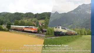 Historische BR218 an historischen Z&uuml;gen - 218 137 mit TEE und 218 446 mit FD523 